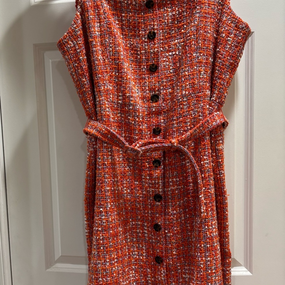 Ann Taylor Vibrant Red Tweed Dress